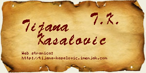 Tijana Kasalović vizit kartica
